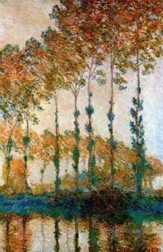 Álamos a orillas del río Epte en otoño bosque de Claude Monet Pinturas al óleo